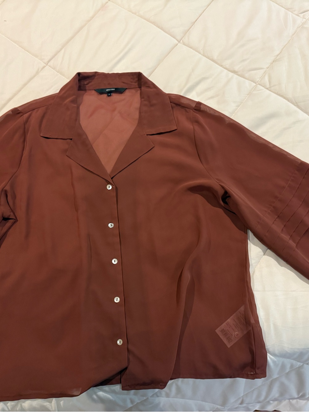 Vero Moda Rust Brown Button-Down Shirt